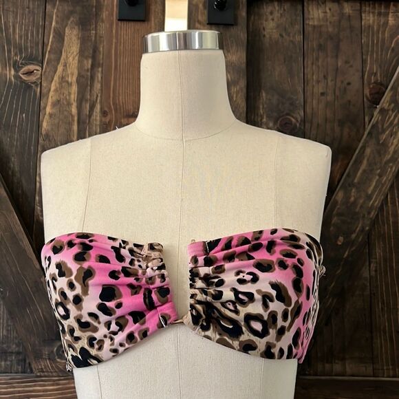 Radio Fiji Bandeu bikini pink brown Animale print - Picture 1 of 9